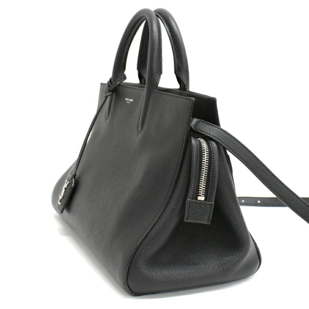 Saint Laurent Paris Cabas Rive Gauche Handbag Black Leather - Picture 2 of 9